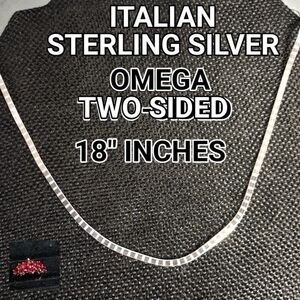 MEN'S -ITALIAN, DIAMOND CUT, 18 IN STERLING *2* SIDED CHAIN.